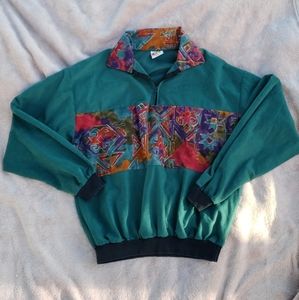Vintage Funky Teal Half Zip